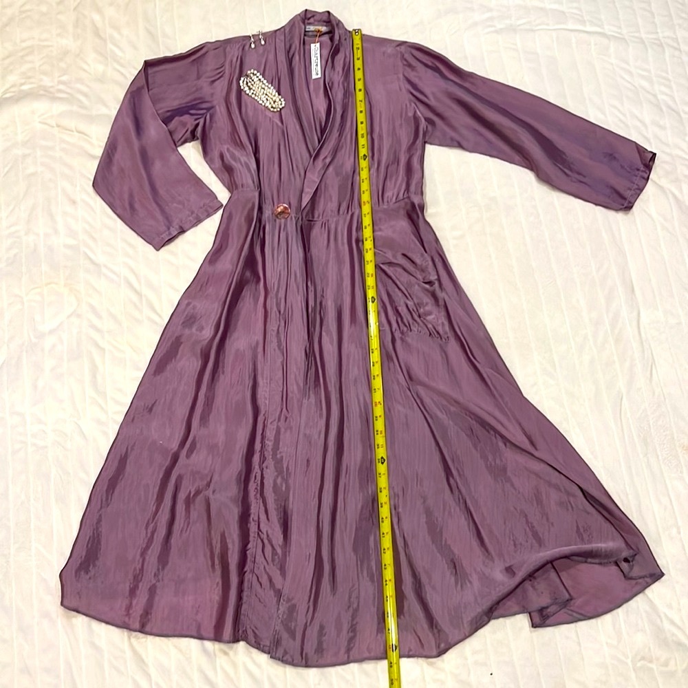 Lavender Silk Wrap Jacket/Dress Full Length - Picture 10 of 16